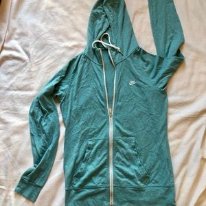 Nike Light Blue Hoodie Jacket Embroidered Spellout